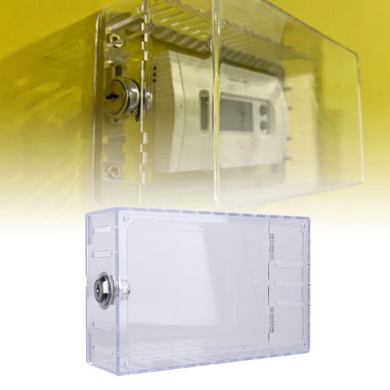 Universal Clear ABS Thermostat Lock Box with Key 4 Sided Ventilation Prevents Unauthorized Adjustments - Image 3