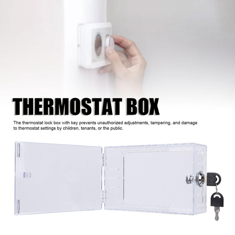 Universal Clear ABS Thermostat Lock Box with Key 4 Sided Ventilation Prevents Unauthorized Adjustments - Image 5