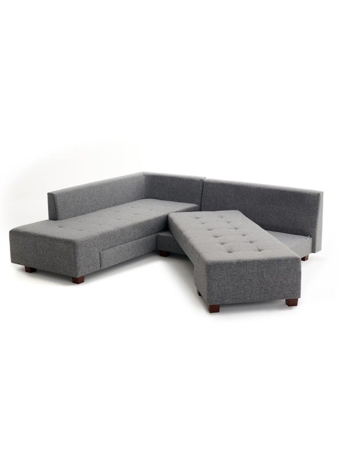Retro Corner bed 280*206 cm - Grey - Image 3