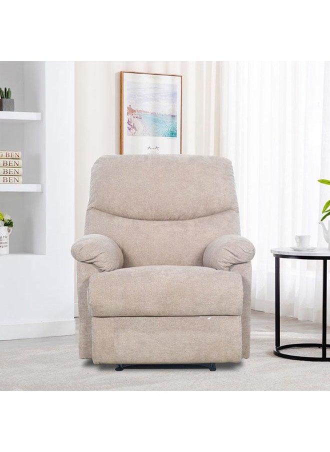 DANUBE HOME Baltimore 1 Seater Fabric Motion Recliner Modern Design One Seat Relaxing Chair Living Room Furniture 86x99x99cm Light Brown  - Image 1