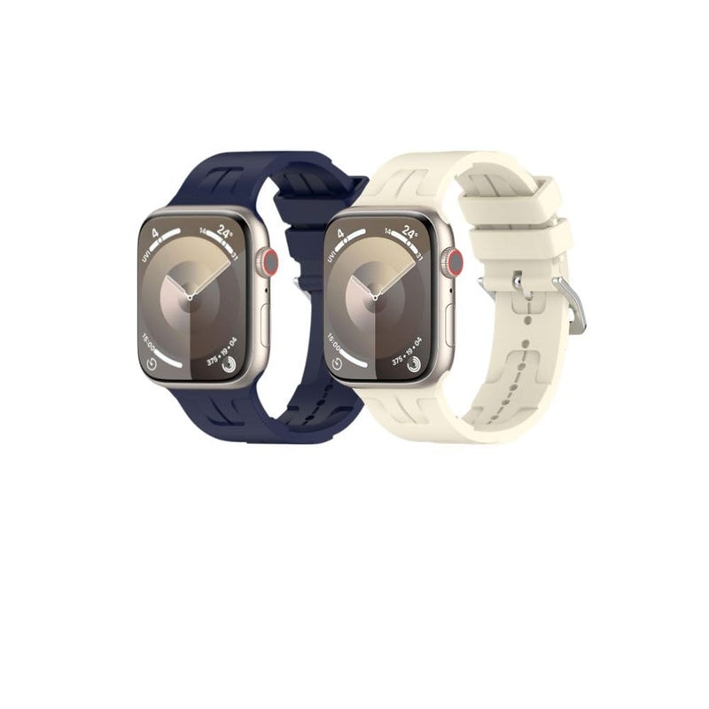 BURAQ 2-Pack Sports Strap Compatible with Apple Watch 49/46/45/44/42mm – Series Ultra 2/Ultra/9/8/7/6/5/4/3/2/1/SE – Model #0627 - Image 1