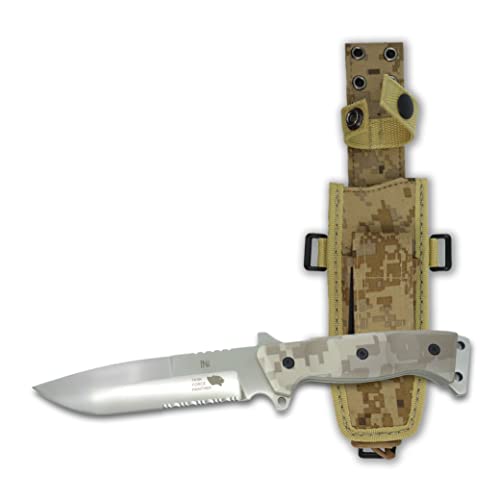 Panther Hunting Knife  6 Blade  GreenBeige Micarta Handle  Day Forest Camo