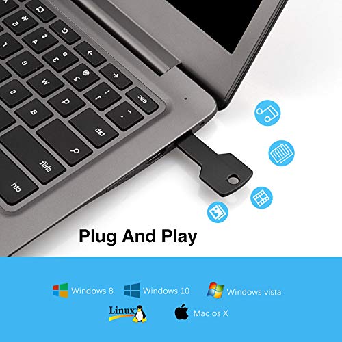 RAOYI 10 Pack 32GB USB Flash Drive USB 2.0 Metal Key Shape Memory Stick Thumb Drive Pen Drive-Black - Image 5