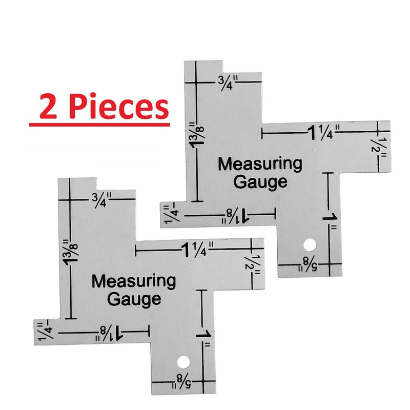 Zuoyou 2 Pieces 2 Inch Mini Sewing Measuring Gauge Aluminium Quilting Templates Sewing Ruler for DIY Sewing Craft - Image 2