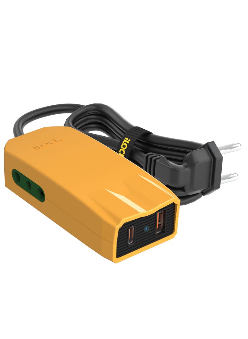 iLOCK Mini Charger PRO  Dual Port (Type-C + Type-A) + 2 Outlets  Fast Charging no.5120 - Image 3