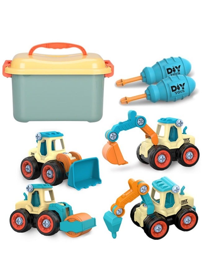 Screw Engineering Car Disassembly Screw Disassembly 2-year-old Boy 4 Suit A Car 3 Children Assembly Toys Female 6 Babies-Color:☆♥☆Large Disassembly And Assembly Engineering Vehicle B Combination 4 Pieces + Screwdriver♥▼  - Image 2