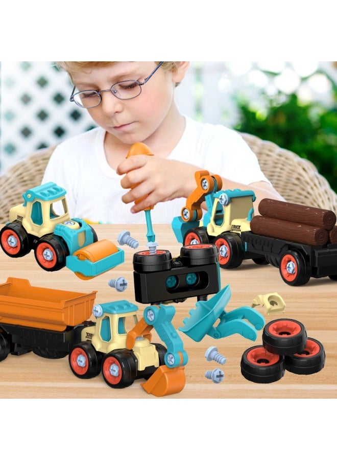 Screw Engineering Car Disassembly Screw Disassembly 2-year-old Boy 4 Suit A Car 3 Children Assembly Toys Female 6 Babies-Color:☆♥☆Large Disassembly And Assembly Engineering Vehicle B Combination 4 Pieces + Screwdriver♥▼  - Image 4