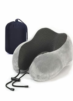 Travel Pillow, Pure Memory Foam Neck Pillow, Comfortable & Breathable Cover, Machine Washable, Airplane Travel, Train, Car & Home Use