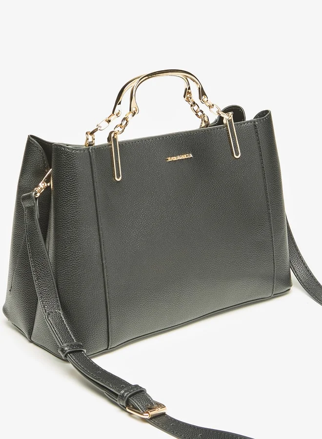 Flora Bella By Shoexpress Solid Tote Bag with Handles and Detachable Strap