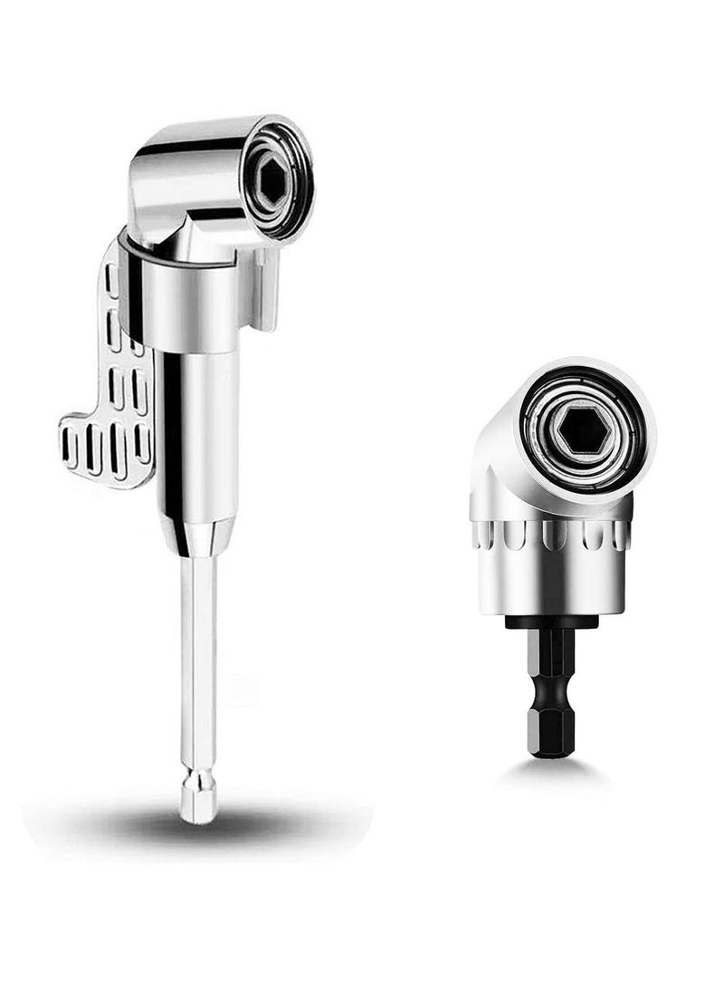 SYOSI 2pcs 105 Degree 1/4 Inch Right Angle Drill Adapter, High-carbon Steel Right Angle Screwdriver Hex Shank Magnetic Socket Holder for Power Drill Attachment  - Image 1