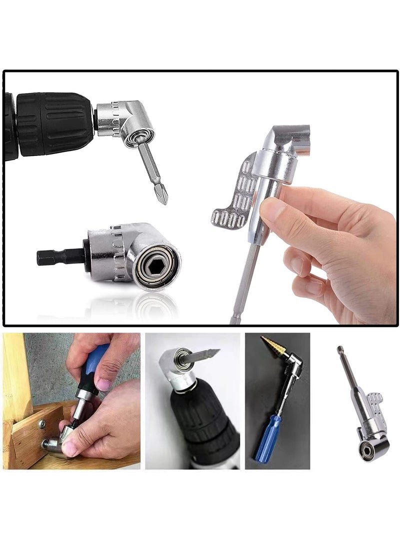 SYOSI 2pcs 105 Degree 1/4 Inch Right Angle Drill Adapter, High-carbon Steel Right Angle Screwdriver Hex Shank Magnetic Socket Holder for Power Drill Attachment  - Image 5