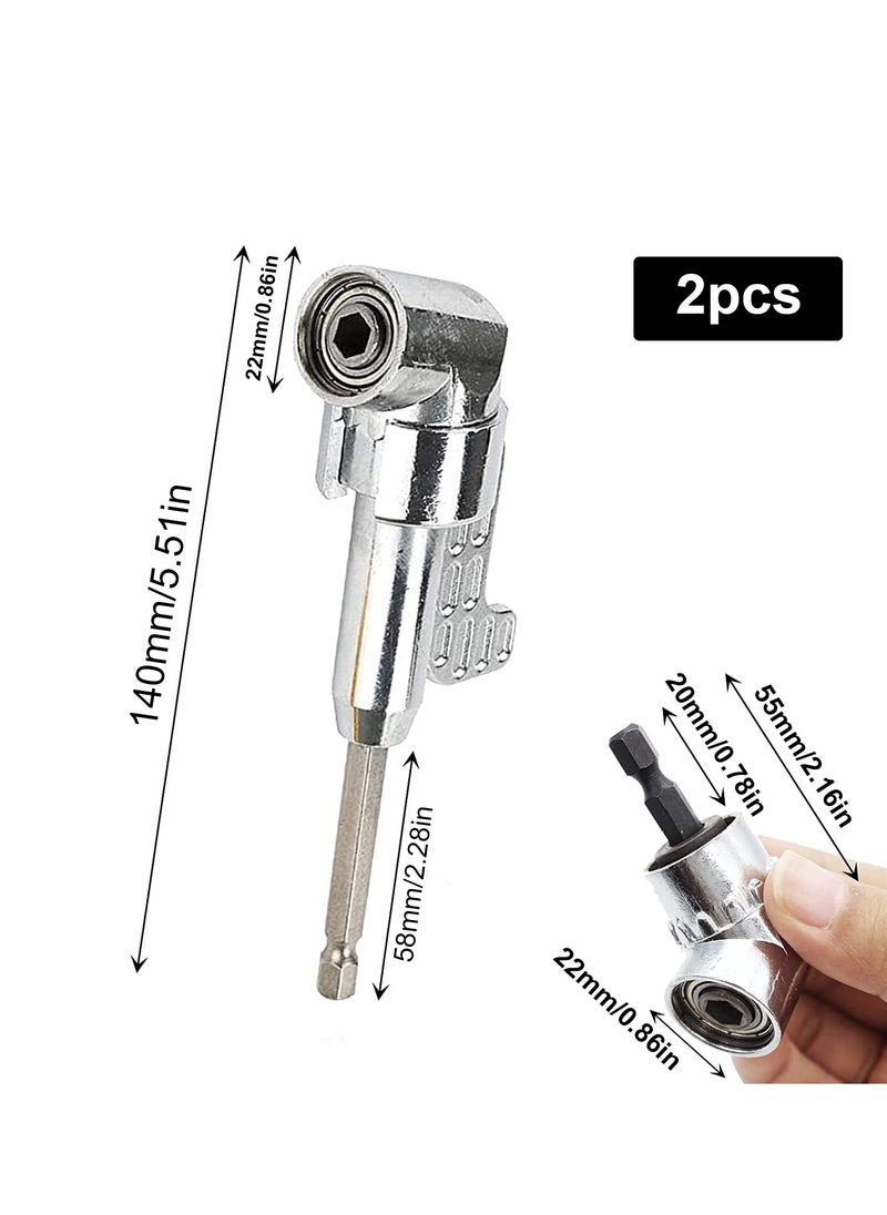 SYOSI 2pcs 105 Degree 1/4 Inch Right Angle Drill Adapter, High-carbon Steel Right Angle Screwdriver Hex Shank Magnetic Socket Holder for Power Drill Attachment  - Image 2