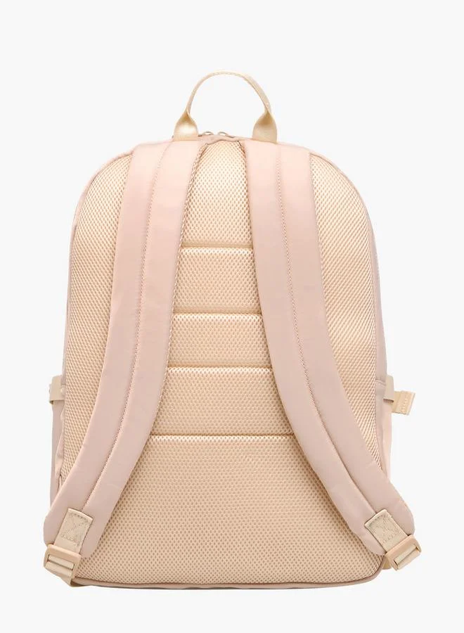 MISSY Solid Backpack with Adjustable Shoulder Straps and Pouch