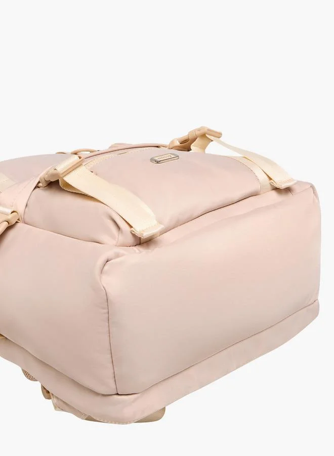 MISSY Solid Backpack with Adjustable Shoulder Straps and Pouch