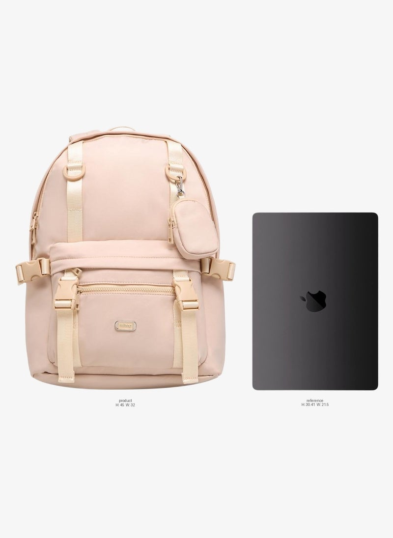 MISSY Solid School Backpack With Adjustable Shoulder Straps And Pouch - 32x19x45 CM - Image 2