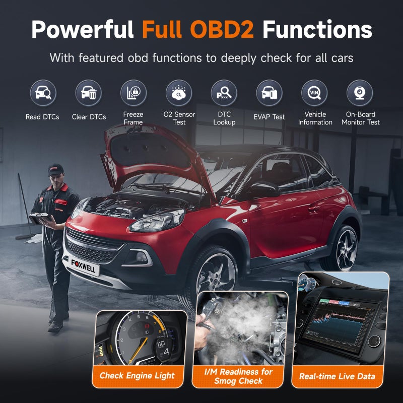 Foxwell Nt624 Elite All System Obd2 Scanner Diagnostic Tool 8 Reset Code Reader For Cars And Trucks Abs Bleeding Code Readers & Scan Tools Wifi Lifetime Update Automotive Scanner Auto Vin Auto Scanner - Image 4