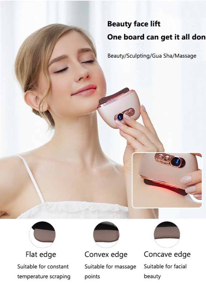 REACLOUD Electric massage stone shaving board, intelligent electric beauty massager, hot press vibration massage stone 