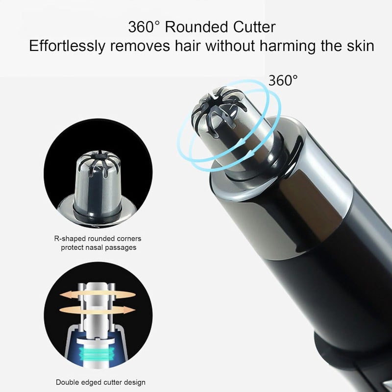 Naroote Rechargeable Electric Nose Hair Trimmer Clipper for Men Women with Rounded Flat Head Safe Painless Grooming for Nose Ears Eyebrows Beard and Face - Image 5