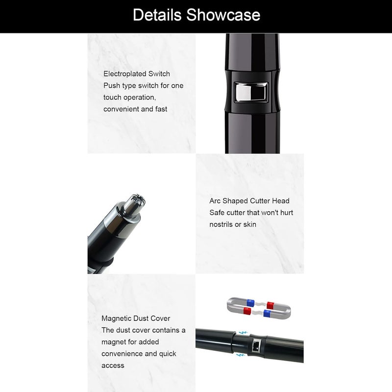 Naroote Rechargeable Electric Nose Hair Trimmer Clipper for Men Women with Rounded Flat Head Safe Painless Grooming for Nose Ears Eyebrows Beard and Face - Image 2