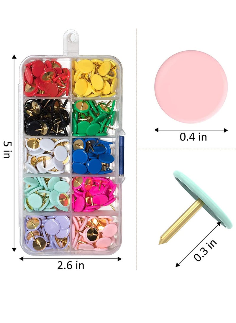 Generic - Thumb Tacks for Cork Board 300-Count, 10 Assorted Colors, Decorative Push Pins for Bulletin Board, Corkboard, Poster, Marking Maps, Notice Boards, Pictures - Image 1