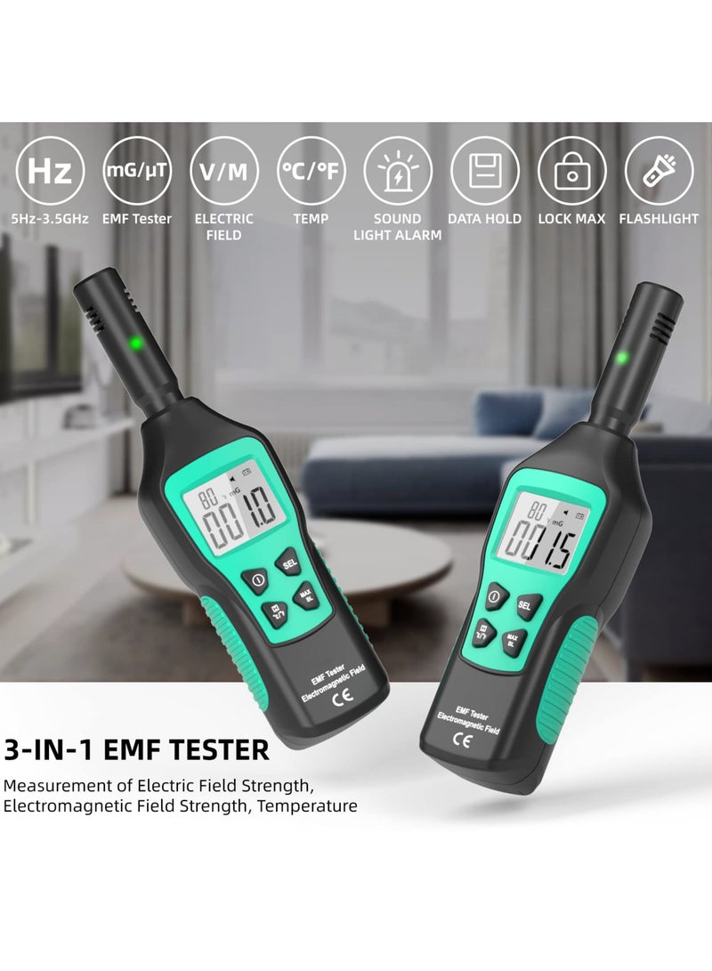 Barakah EMF Meter with Digital LCD Electromagnetic Radiation Detector with Indicator Lights and Audible Alert EMF Tester for Ghost Hunting Home Office Outdoor Use - Image 5