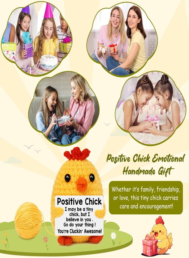 BdayPtion Mini Chicken Birthday Gifts for Women 2026 Graduation Gift for Her Him College High School Teens Girl Boy Gifts Back to School Decorations Fall Gift Positive Crochet Animals Handmade Chick Support - Image 5