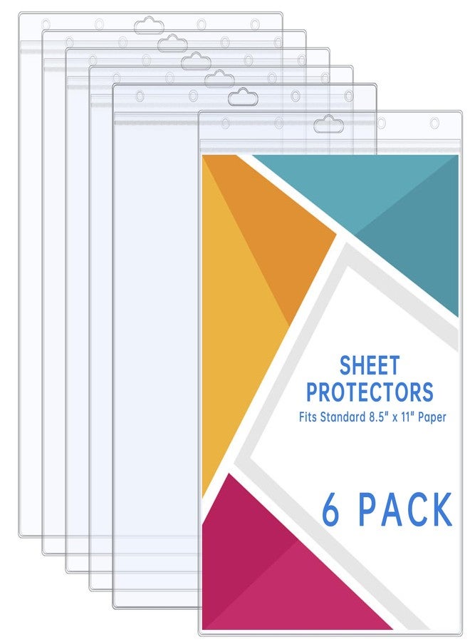 AKONEGE 6PCS Hard Sheet Protectors 8.5" x 11" Waterproof Resealable Zip Paper Page Protectors Clear Rigid Plastic Sleeves for Photos Certificate, Heavy Duty Document Holder Wall Sign Holder, Vertical - Image 1
