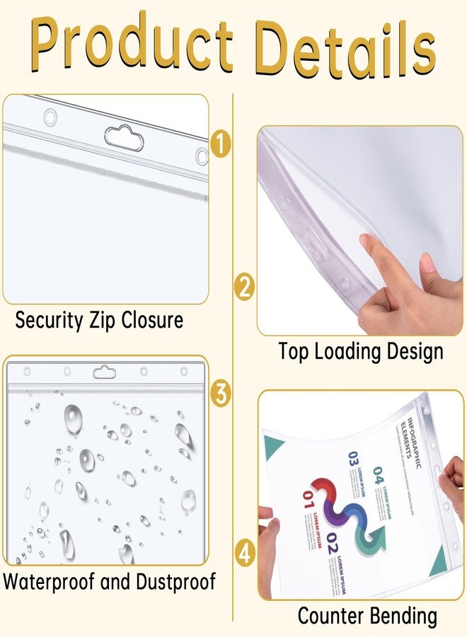AKONEGE 6PCS Hard Sheet Protectors 8.5" x 11" Waterproof Resealable Zip Paper Page Protectors Clear Rigid Plastic Sleeves for Photos Certificate, Heavy Duty Document Holder Wall Sign Holder, Vertical - Image 4