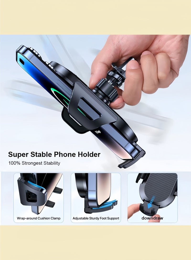 حامل كوب شفط للهاتف المحمول في السيارة، مناسب للتركيب على الزجاج الأمامي للسيارة أو لوحة القيادة، مشبك تلقائي لكوب شفط قوي - Image 5