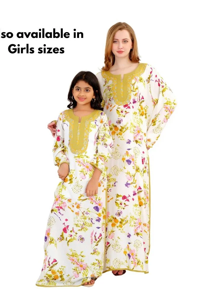 Artemea  PREMIUM DIGITAL PRINTED CRUSH EFFECT RAYON JALABIYA for Women | Best Price UAE