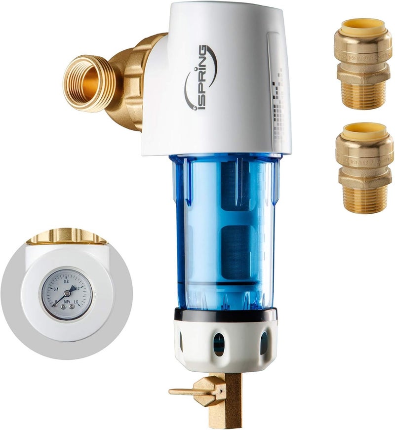 iSpring iSpring WSP50GRACPF12MPT12x2 Reusable Spin Down Sediment Water Filter 50 Micron White  - Image 1