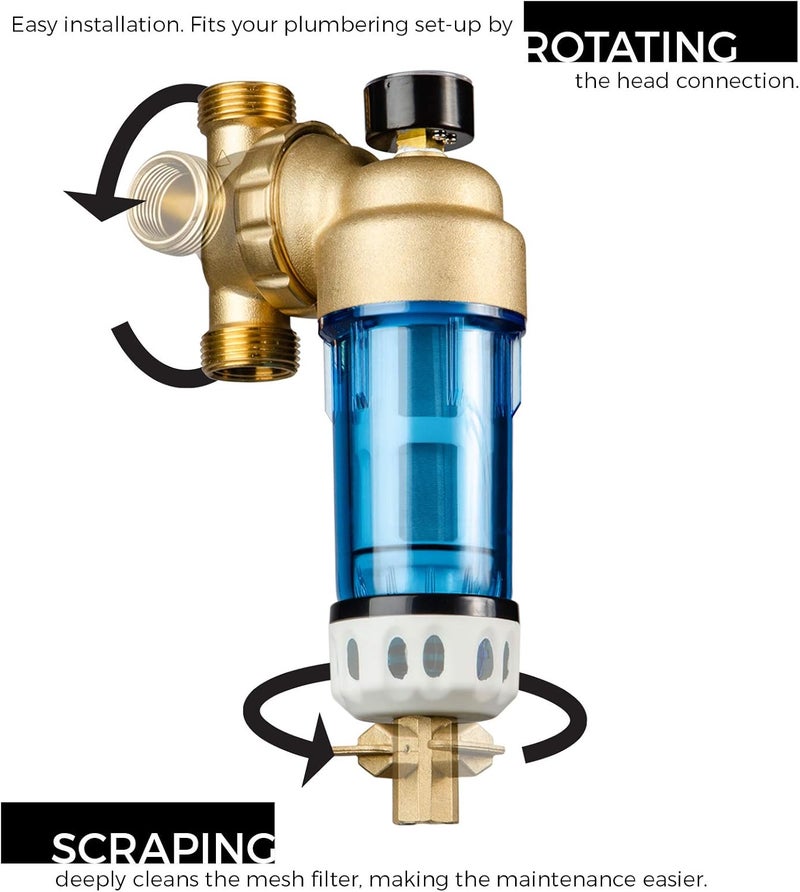 iSpring iSpring WSP50GRACPF12MPT12x2 Reusable Spin Down Sediment Water Filter 50 Micron White  - Image 2