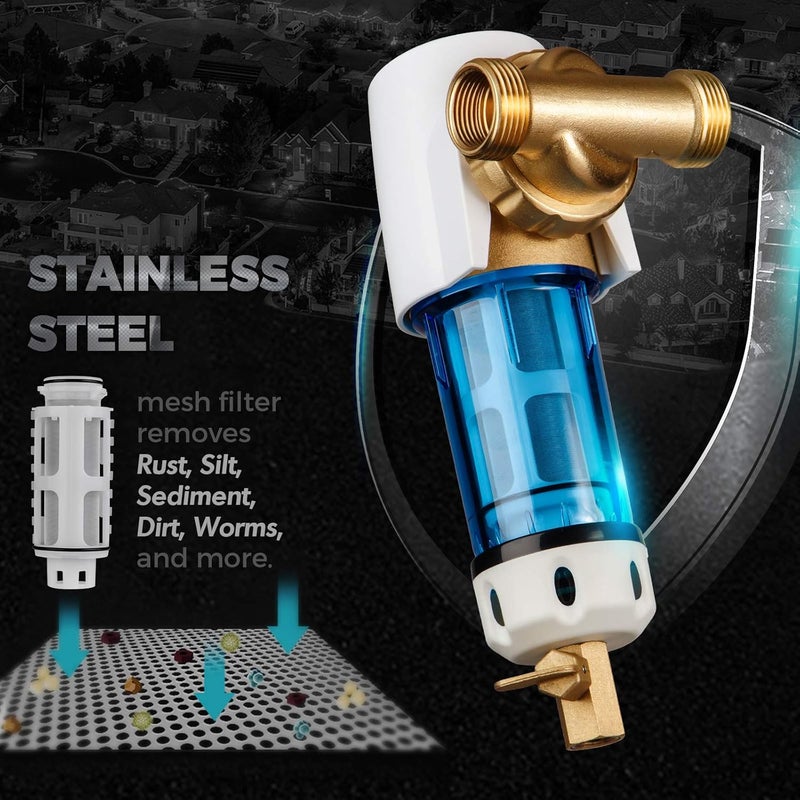 iSpring iSpring WSP50GRACPF12MPT12x2 Reusable Spin Down Sediment Water Filter 50 Micron White  - Image 3