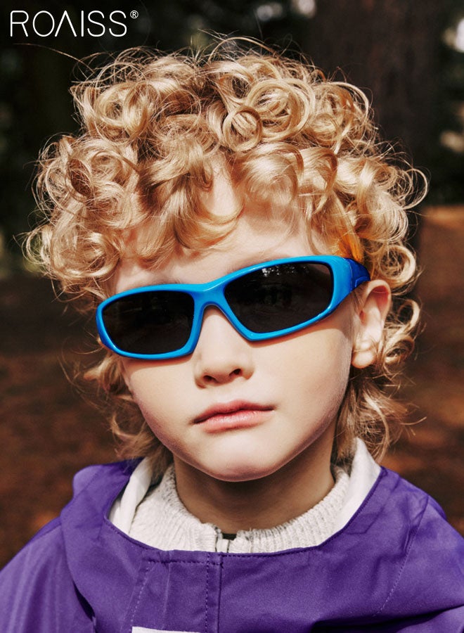 roaiss Kids Sports Polarized Sunglasses Outdoor Baseball Cycling Running Goggles UV400 Protection Glasses for Boys, Girls and Youth Blue - Image 2