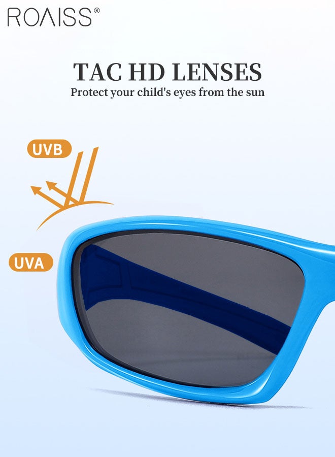 roaiss Kids Sports Polarized Sunglasses Outdoor Baseball Cycling Running Goggles UV400 Protection Glasses for Boys, Girls and Youth Blue - Image 5