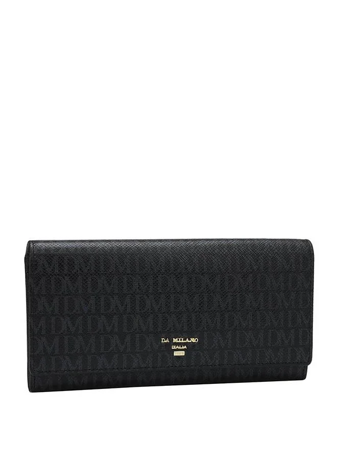 دا ميلانو محفظة نسائية جلد طبيعي أسود