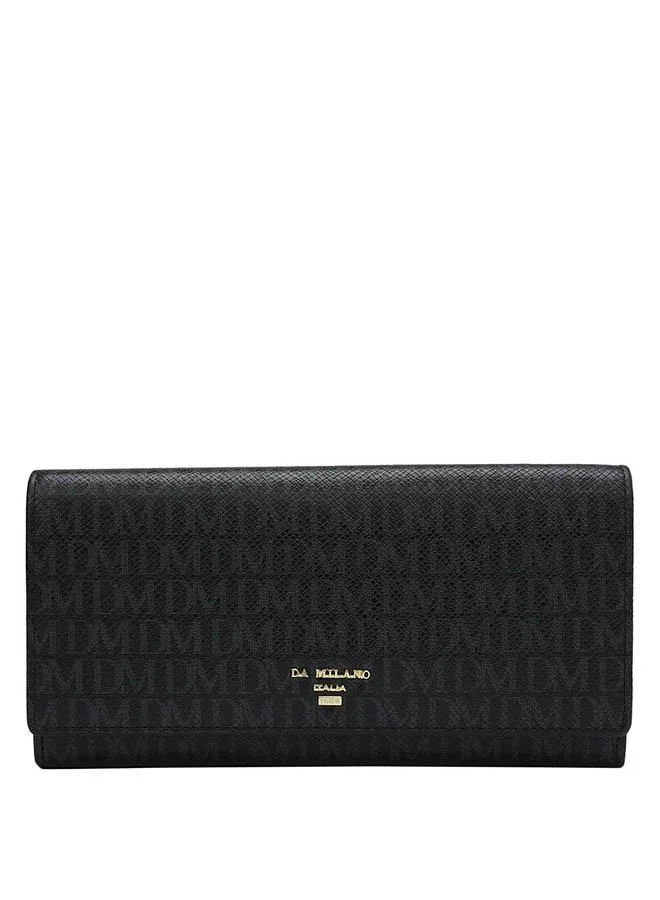 Genuine Leather Black Ladies Wallet