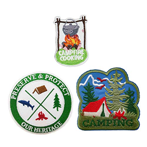 Cute-Patch Hiker Ornament Camping Hiking Outdoor Embroidered Iron on Sew on Patches Hat Pin DIY - Image 1