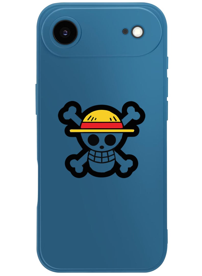 Theodor Protective Slim Fit Case Liquid Silicone Cover with Full Body Protection Anti-Scratch Shockproof Case For Apple iPhone 17 Air (Blue) Skull - Image 1