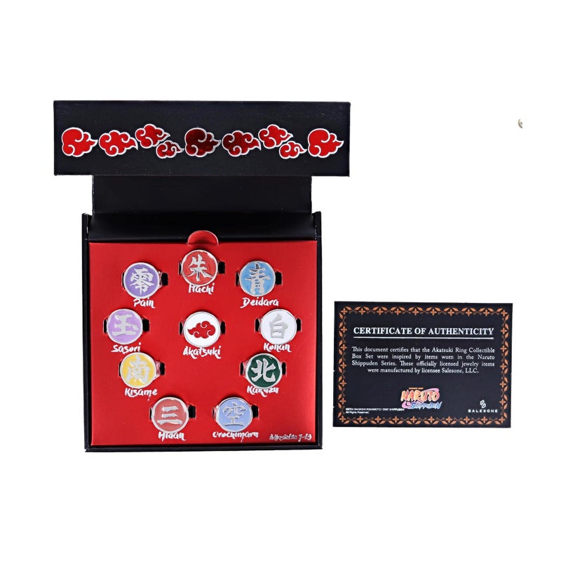 Naruto Shippuden Akatsuki Ten Clans Collectors Rings Set - Image 1