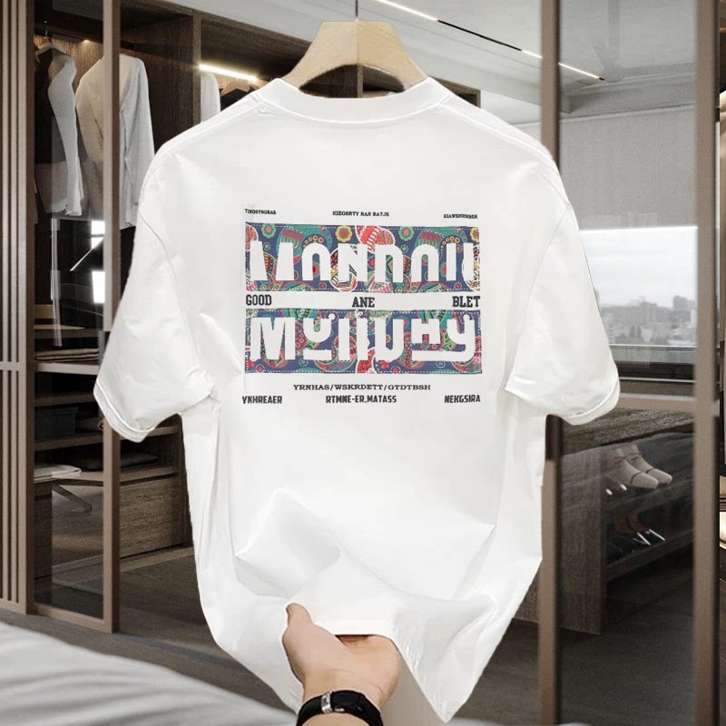 2026 New Pi Shuai Heavy Cotton Short-sleeved T-Shirt Cotton Men's Summer Instagram Trendy Brand Street Loose Top - Image 3