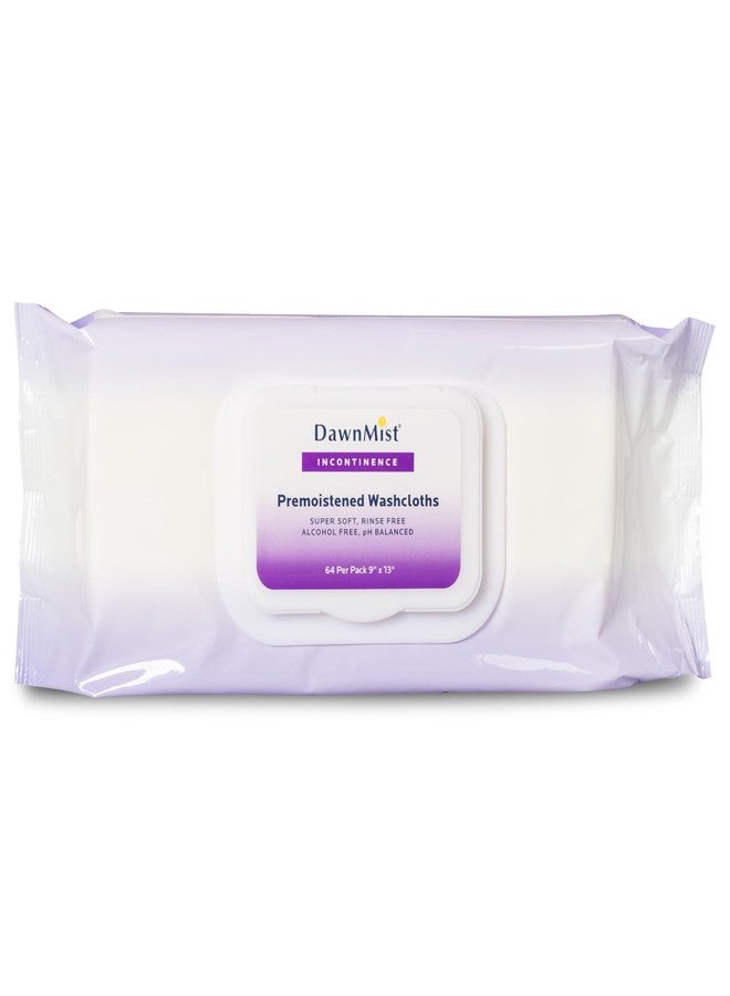 DawnMist Dukal DawnMist Washcloths, Pack of 1 (64 per Pack) - 9" x 13" Disposable Pre-Moistened Wipes, Soft & Durable Cloth for Personal Care, Alcohol-Free, Hypoallergenic - Image 1