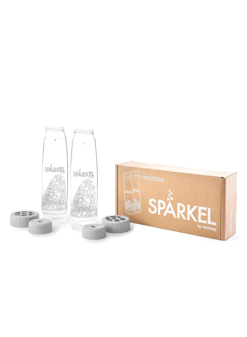 SPARKEL Spärkel Bottle 2-Pack - 2x 750ml (25.4oz.) - Always have a bubbly drink ready - Use with Spärkel Beverage System - Image 1