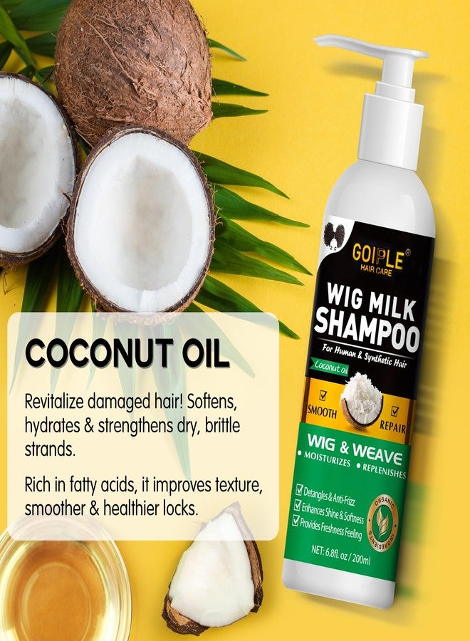 Goiple Wig Shampoo for Synthetic Wigs & Wig Milk Spray for Synthetic Hair, Detangle and Anti-Frizz, Hydrates & Moisturizes Synthetic Wig Shampoo, Conditioner＆Detangler 2 in 1 Moisturize Spray Detangler Brush - Image 2