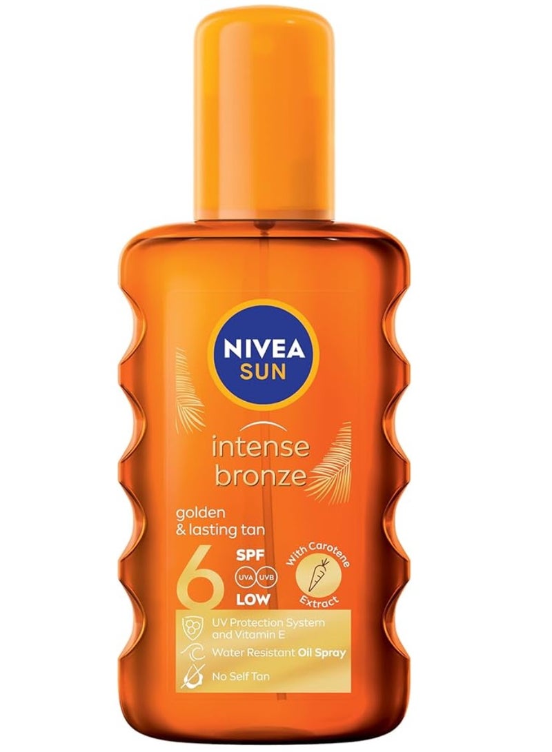 NIVEA SUN Tanning Oil Spray, Carotene, Vitamin E & Jojoba Oil, SPF 6, 200ml - Image 1