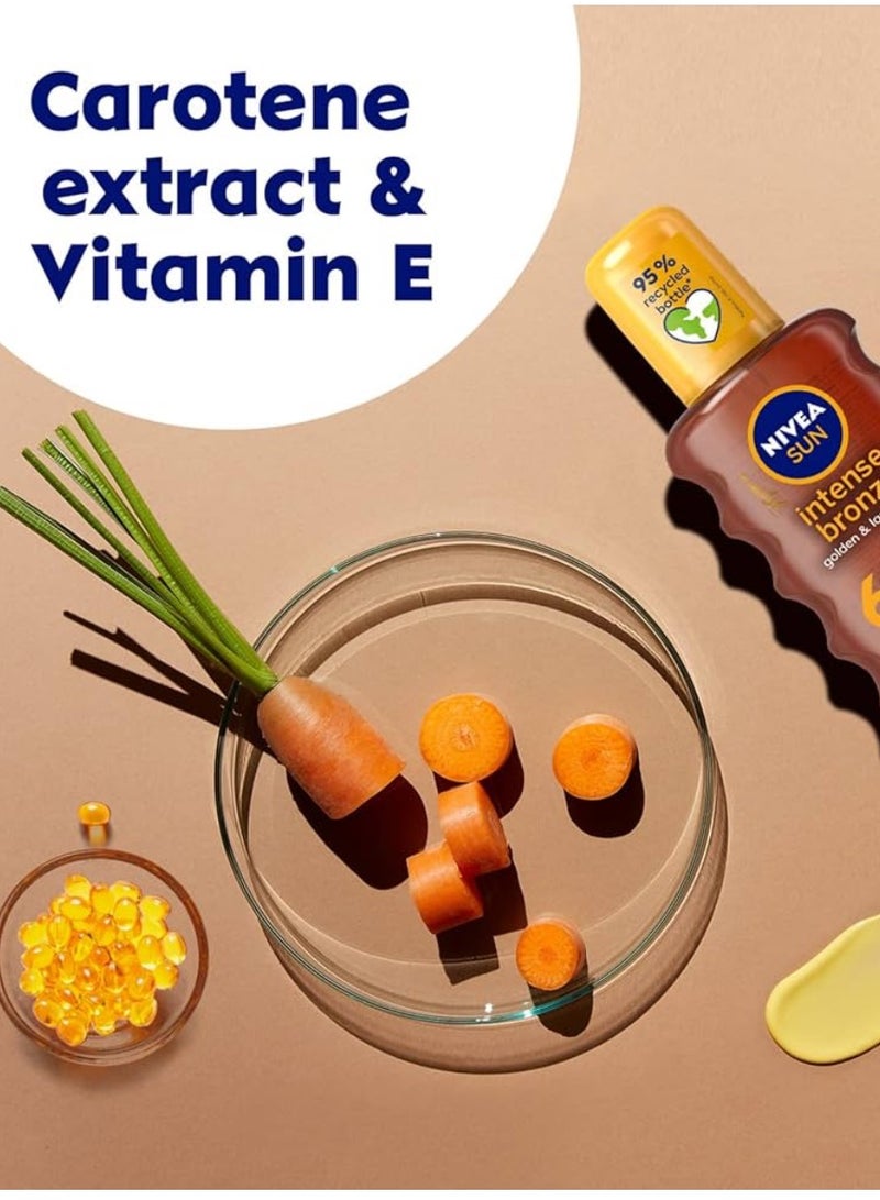 NIVEA SUN Tanning Oil Spray, Carotene, Vitamin E & Jojoba Oil, SPF 6, 200ml - Image 2