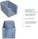 Just Mart Stackable Shirt Stacker Storage Bins Closet Organizers Foldable Storage BoxesShelf Organizer Shelves Basket Storage Bin For Organizing Clothing Toys Pack of 4 Grey - Image 2