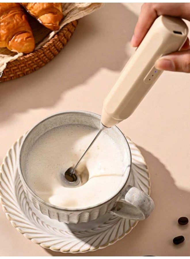 Rechargeable electric milk frother, milk foam maker, beverage mixer with stainless steel whisks, with 4-level adjustable speed - Image 5