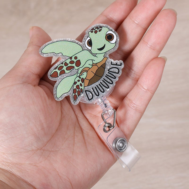 BEZTN Funny Turtle Nurse Badge Reel, Cute Work Badge Holder with Retractable Clip, Pediatric Badge Buddy, Nursing Student RN LPN CNA MA Medical Worker Teacher Doctor ID Name Badge Clip Accessories - Image 4