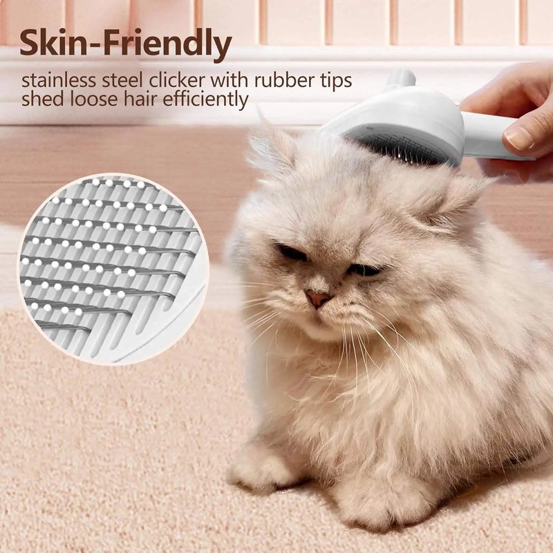 Bluejw Steam Cat Brush - 3-in-1 Steamy Pet Grooming Brush for Cats - Self Cleaning, Anti-Static Cat Hair Removal Comb - Effective for Long & Short Hair - Brushes for Shedding & Grooming - Image 4